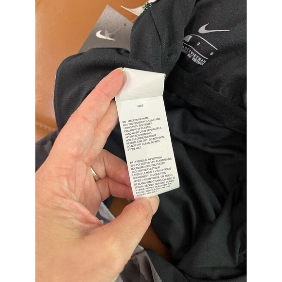 NWT Nike Gray Camo Print U Back Metallic Swoosh One Piece Sporty Swimsuit Large - Picture 8 of 8